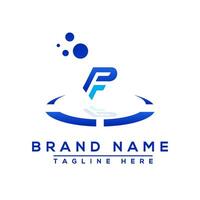 lettre pf bleu logo professionnel pour tout sortes de affaires vecteur