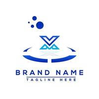 lettre mx bleu professionnel logo pour tout sortes de affaires vecteur