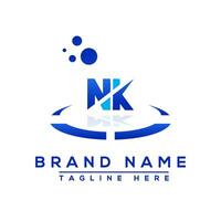 lettre nk bleu professionnel logo pour tout sortes de affaires vecteur