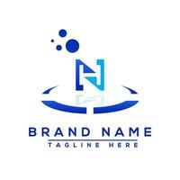 lettre nh bleu professionnel logo pour tout sortes de affaires vecteur