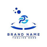 lettre pg bleu logo professionnel pour tout sortes de affaires vecteur