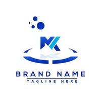 lettre mk bleu professionnel logo pour tout sortes de affaires vecteur