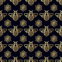 Modèle sans couture avec abeille d&#39;or vecteur