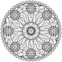 motif circulaire en forme de mandala avec fleur pour henné, mehndi, tatouage, décoration. vecteur