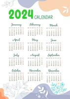 Nouveau année calendrier 2024 avec intéressant des photos vecteur