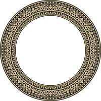 vecteur rond or et noir sans couture classique byzantin ornement. infini cercle, frontière, Cadre ancien Grèce, est romain Empire. décoration de le russe orthodoxe église