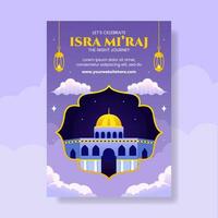 isra mi'raj invitation plat dessin animé main tiré modèles Contexte illustration vecteur