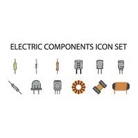 électrique Composants icône ensemble vecteur