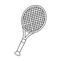 tennis raquette griffonnage icône. vecteur contour Facile esquisser