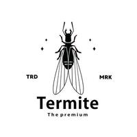 ancien rétro branché termite logo vecteur contour silhouette art icône