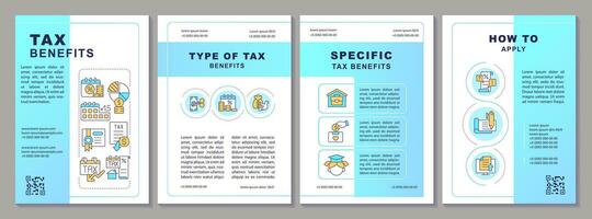 impôt avantages bleu pente brochure modèle. fiscal politique. brochure conception avec linéaire Icônes. modifiable 4 vecteur mises en page pour présentation, annuel rapports