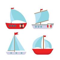 icône simple de bateau mignon pour enfants. illustration vectorielle vecteur