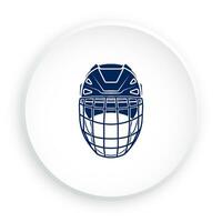 sport la glace le hockey casque icône dans néomorphisme style pour mobile application. sport équipement. bouton pour mobile application ou la toile. vecteur sur blanc Contexte