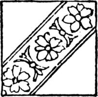 floral pliez sinistre damassage est une sens inverse de une la norme plier, un ordinaire dans héraldique, ancien gravure. vecteur