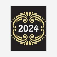 2024 Nouveau année et Noël logo 2024 nombre conception et illustration vecteur