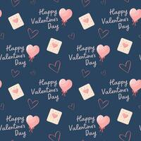 mignonne cœurs des ballons et l'amour des lettres vecteur modèle. la Saint-Valentin journée Contexte. cœur forme et texte.