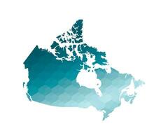 vecteur isolé illustration icône avec simplifié bleu silhouette de Canada carte. polygonal géométrique style. blanc Contexte.