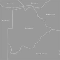 vecteur moderne illustration. simplifié carte de le botswana dans le centre et les frontières avec voisin des pays, namibie, Zimbabwe, Zambie, Sud Afrique. gris formes, blanc contour.