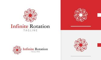 logo conception icône abstrait géométrique tournant spirale rond de moitié cercle création une fleur moulinet vecteur