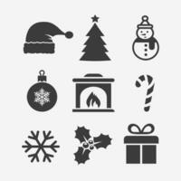 nouvel an, joyeux noël icône vector set collection symbole signe. bonne année. Joyeuses vacances.