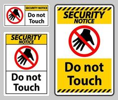 signe d'avis de sécurité ne touchez pas et s'il vous plaît ne touchez pas vecteur