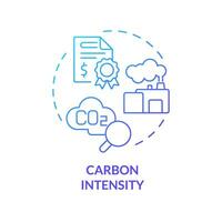 2d pente carbone intensité icône, Facile isolé vecteur, climat métrique mince ligne illustration. vecteur