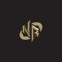 nr initiales concept logo professionnel conception esport jeu vecteur