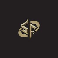 sf initiales concept logo professionnel conception esport jeu vecteur