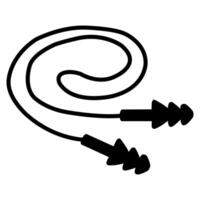 Porter des bouchons d'oreilles symbole signe isoler sur fond blanc, vector illustration