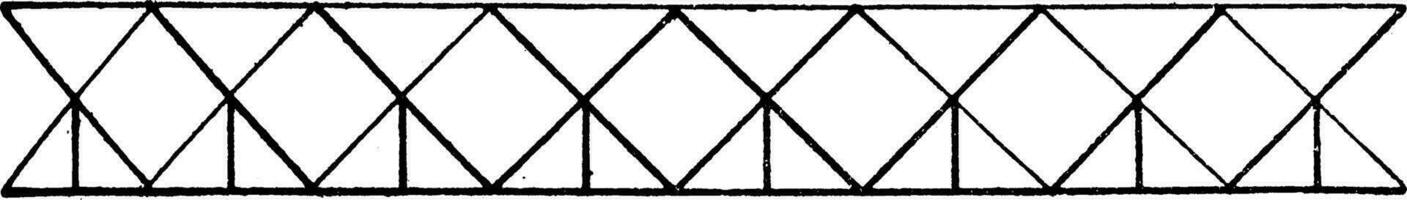 triangulaire système à droite angles façon bas, ancien gravure. vecteur