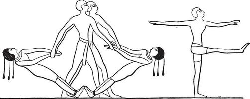 Jeux de le égyptiens, ancien gravure. vecteur