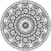 motif circulaire en forme de mandala avec fleur pour henné, mehndi, tatouage, décoration. vecteur