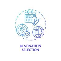 2d pente destination sélection icône, Facile isolé vecteur, médical tourisme mince ligne illustration. vecteur