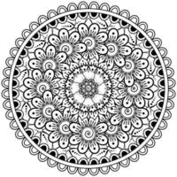 motif circulaire en forme de mandala avec fleur pour henné, mehndi, tatouage, décoration. vecteur