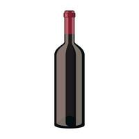 rouge du vin bouteille icône isolé sur blanc Contexte. vecteur illustration