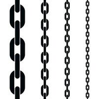 métal noir chaîne ensemble sans couture modèle isolé sur blanc Contexte. vecteur illustration