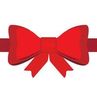 rouge cadeau arc icône avec rubans pour décorer cadeaux, des surprises pour vacances. emballage présente icône vecteur