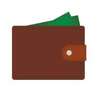 portefeuille avec argent icône isolé sur blanc arrière-plan, vecteur illustration