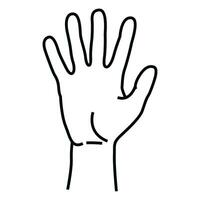 main paume cinq les doigts geste symbole dans ligne style isolé sur blanc Contexte. vecteur illustration