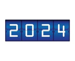 2024 content Nouveau année abstrait compteur bleu et blanc graphique conception vecteur logo symbole illustration