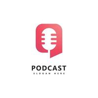 podcast logo icône design vecteur modèle microphone symboles