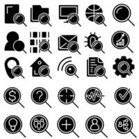 chercher icône vecteur ensemble. augmenter illustration signe collection. loupe symbole ou logo.