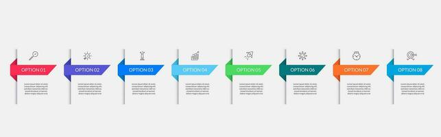 vecteur infographie conception affaires modèle avec Icônes et 8 les options ou pas.