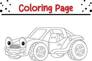marrant voiture coloration page pour des gamins vecteur