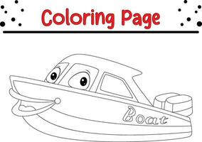 bateau coloration page pour des gamins vecteur