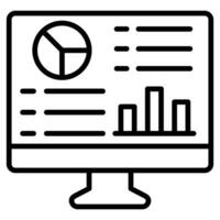 Les données tableau de bord icône ligne vecteur illustration