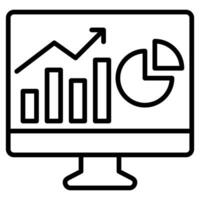 rapports tableau de bord icône ligne vecteur illustration
