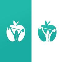 illustration de conception de logo de fitness féminin vecteur