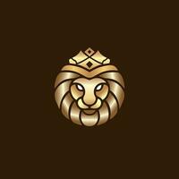 Royal Lion couronne logo modèle. élégant or Leo crête symbole. prime Roi marque identité icône. luxe entreprise signe. vecteur illustration.