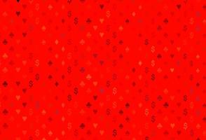 couverture vectorielle rouge clair avec des symboles de pari. vecteur
